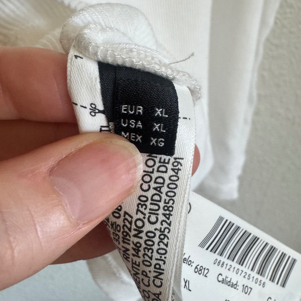 Massimo Dutti White Ribbed Racerback Tank Top XL Made in Portugal Cotton Minimal - Picture 6 of 10